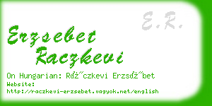 erzsebet raczkevi business card